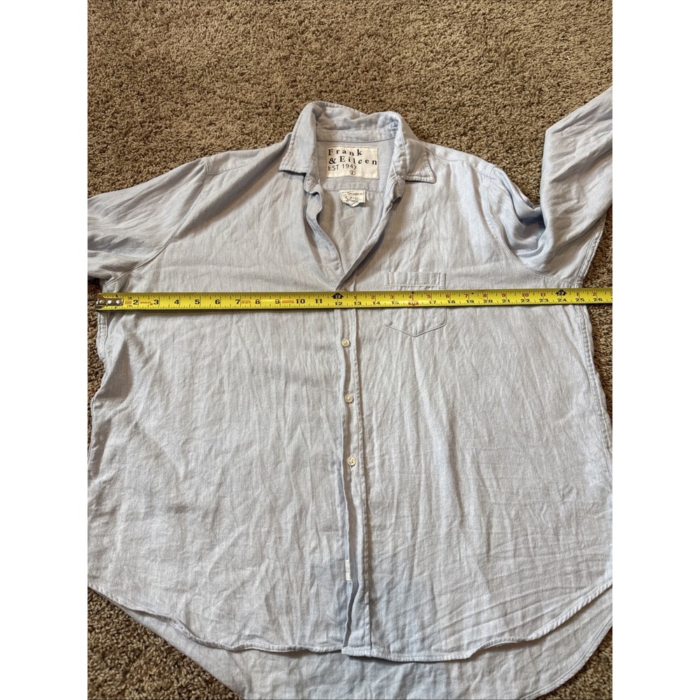 Frank & Eileen "Eileen" Top Women's Large Light Blue Button-Up Shirt Oversized - Picture 4 of 6